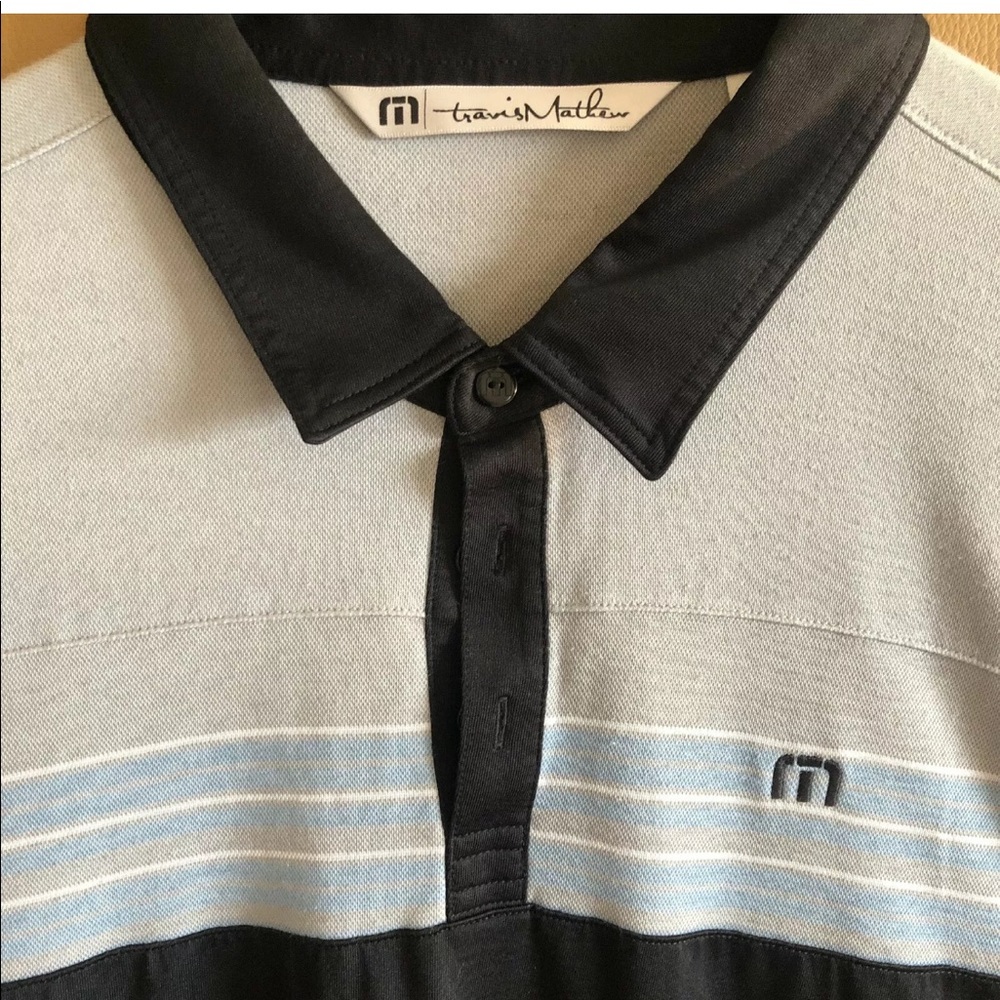 Travis Mathew Golf Polo XL Gray Blue Cotton